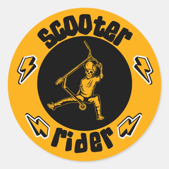 Sticker Rond Pro Scooter Free Rider Traces (Devant)