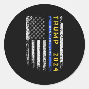Sticker Rond Pro Trump 47 2024 Retour La Ligne Bleue Bleue Bleu