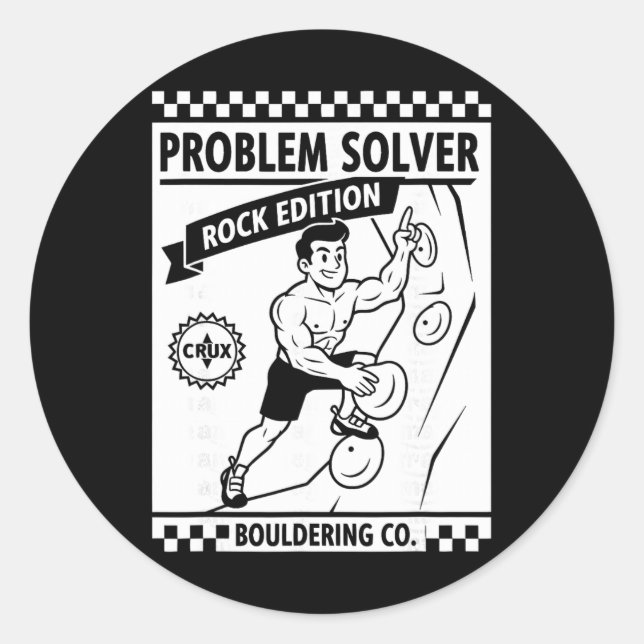 Sticker Rond Problem Solver Rock Edition Mur de grimpe amusant  (Devant)