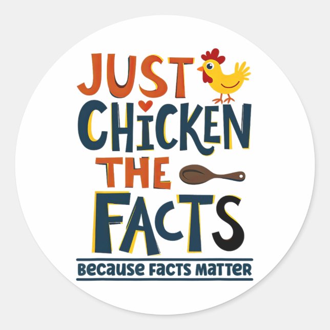 Sticker Rond Problème de faits Poulet drôle Activiste démocrate (Devant)