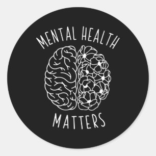 Sticker Rond Problème de santé Cerveau humain Graphique Sensibi