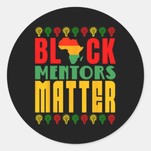 Sticker Rond Problème des mentors noirs Mois de l'histoire noir