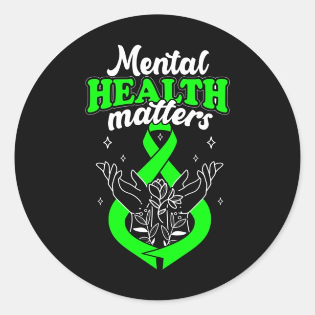 Sticker Rond Problèmes de santé Fleurs Sensibilisation Femmes (Devant)