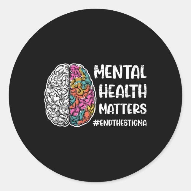 Sticker Rond Problèmes de santé mentale (Devant)