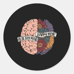 Sticker Rond Problèmes de santé mentale Académies florales du c