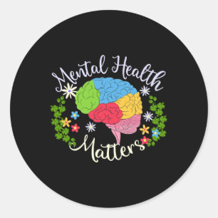 Sticker Rond Problèmes de santé mentale Cadeau Maladie cérébral