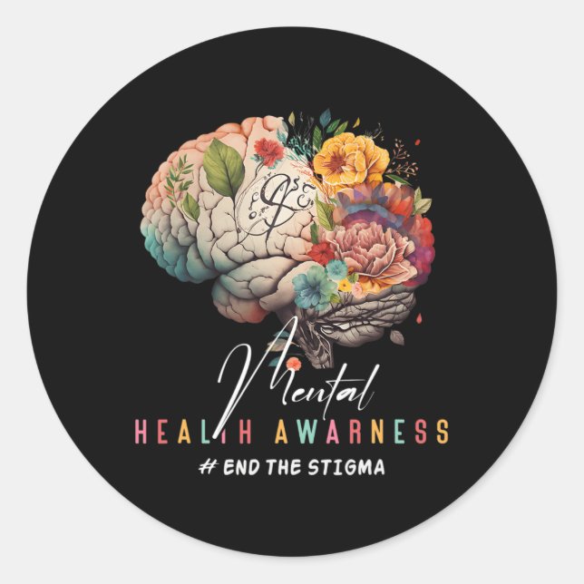 Sticker Rond Problèmes de santé mentale de la stigmatisation Se (Devant)