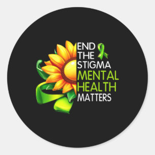 Sticker Rond Problèmes de santé mentale de la stigmatisation Se