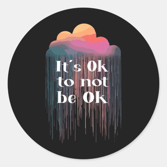 Sticker Rond Problèmes de santé mentale Finir la stigmatisation (Devant)