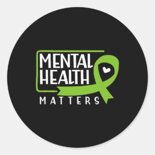Sticker Rond Problèmes de santé mentale Hommes Femmes Enfants S