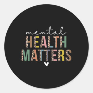 Sticker Rond Problèmes de santé mentale léopard Maladie cérébra