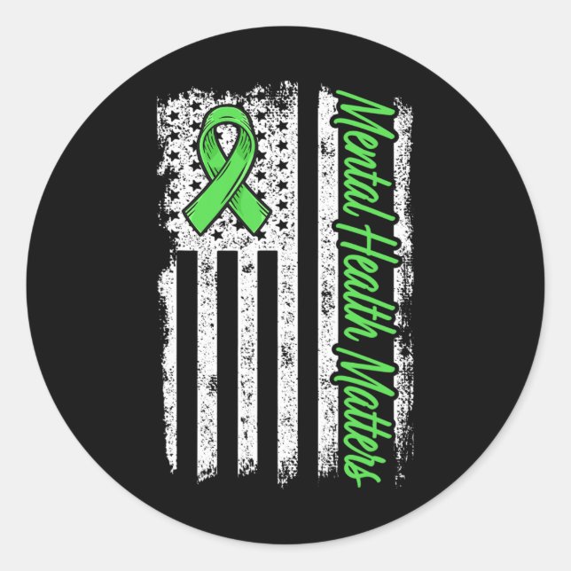 Sticker Rond Problèmes de santé mentale Lutter contre la stigma (Devant)