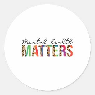 Sticker Rond Problèmes de santé mentale Maladie cérébrale humai