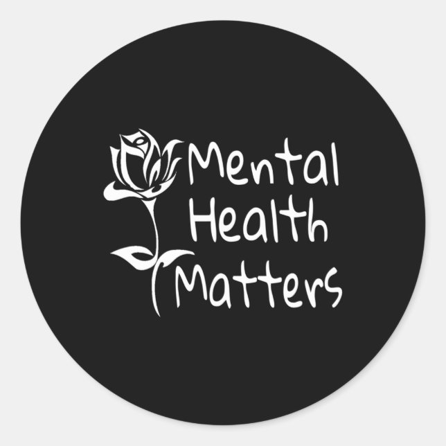 Sticker Rond Problèmes de santé mentale Sensibilisation mentale (Devant)