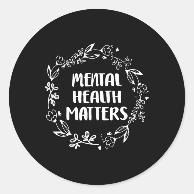Sticker Rond Problèmes de santé mentale Sensibilisation Prévent (Devant)