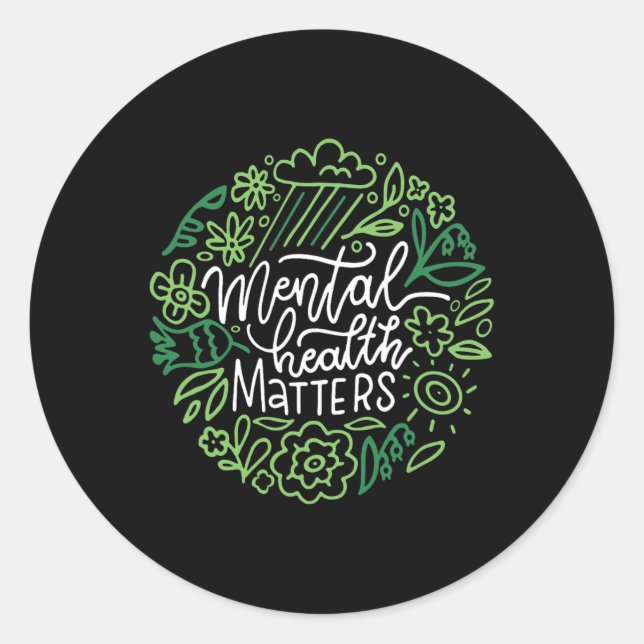 Sticker Rond Problèmes De Santé Mettre Fin À La Stigmatisation  (Devant)