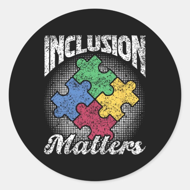 Sticker Rond Problèmes d'inclusion Autist Support Autist Autist (Devant)