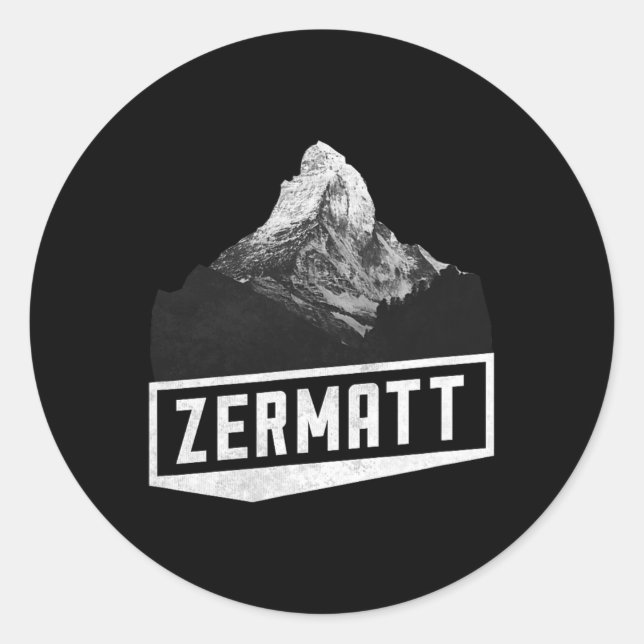 Sticker Rond Problemhorn Zermatt Suisse Ski Holiday Mou (Devant)