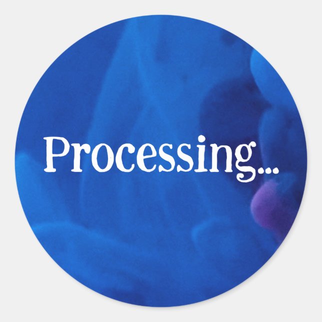 Sticker Rond Processing in Blue Background (Devant)
