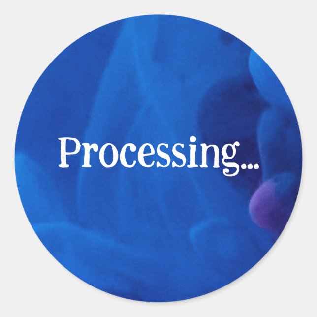 Sticker Rond Processing in Blue Background (Devant)