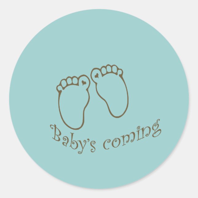 Sticker Rond prochains pieds de babys (Devant)