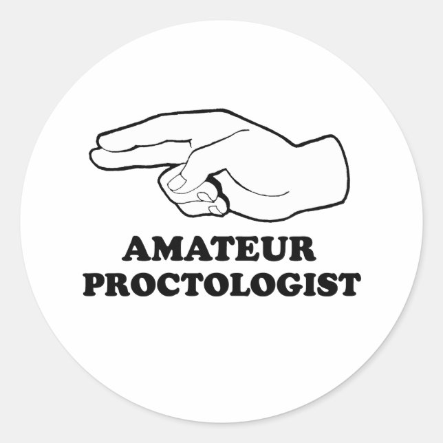 Sticker Rond Proctologue amateur (Devant)