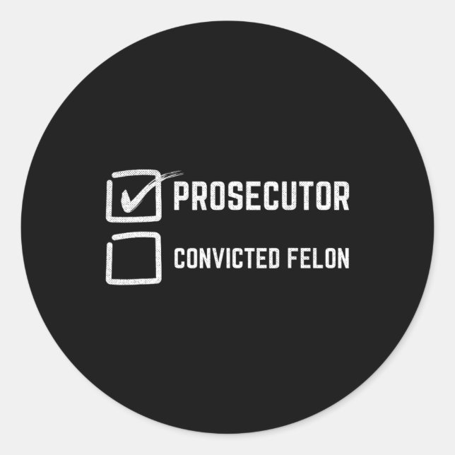 Sticker Rond Procureur pour l'accusé Felon Kamala Harris 2024 (Devant)