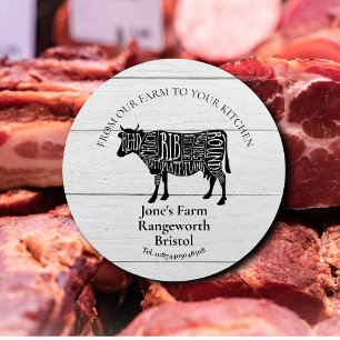 Sticker Rond producteur de viande de boeuf