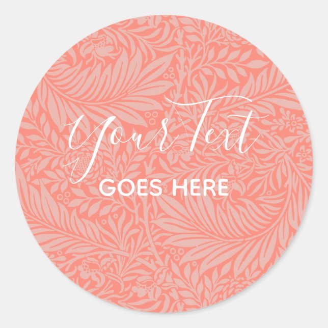 Sticker Rond Produit artisanal Motif Floral Tangerine (Devant)