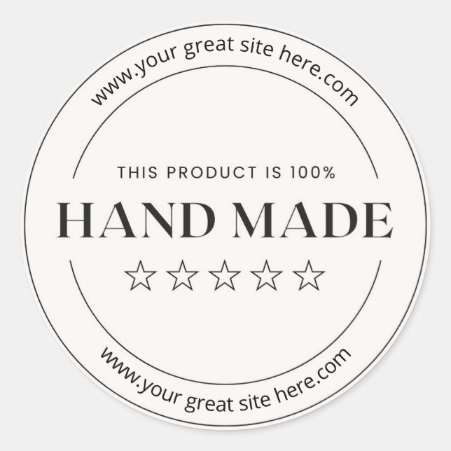 Sticker Rond Produit artisanal personnalisable (Devant)