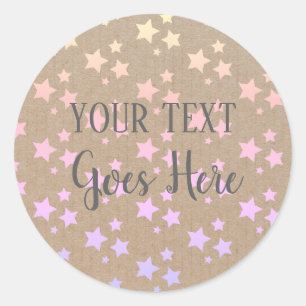 Sticker Rond Produit artisanal Stars Vintages Artisanat Ombre A
