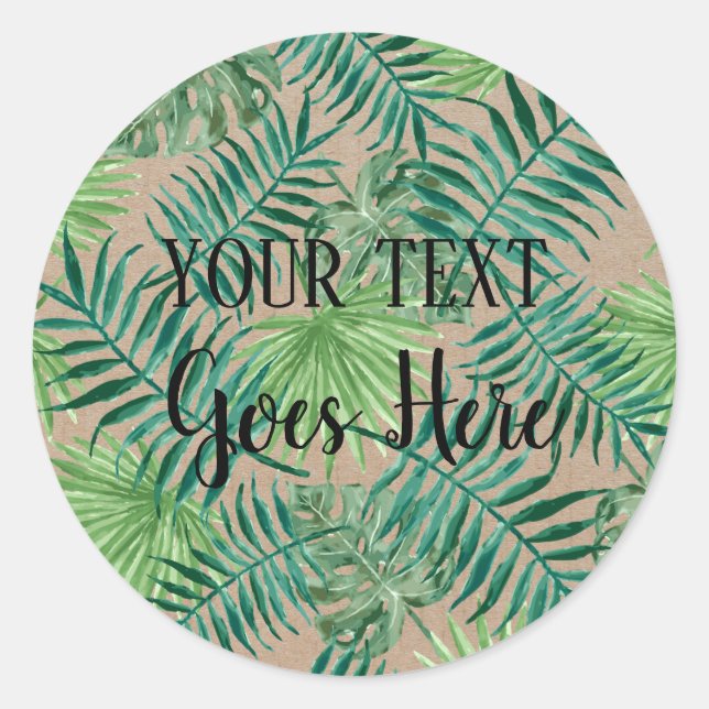 Sticker Rond Produit artisanal Tropical Plante Feuille artisana (Devant)