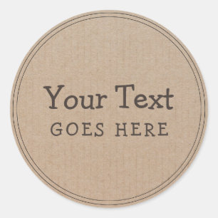 Sticker Rond Produit artisanal Vintage papier Kraft tendance si