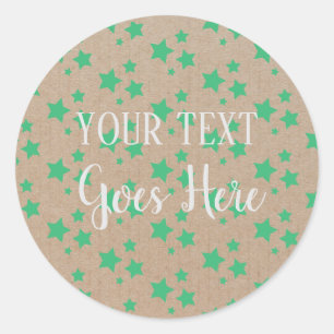 Sticker Rond Produit artisanal Vintage Stars Artisanat Vert