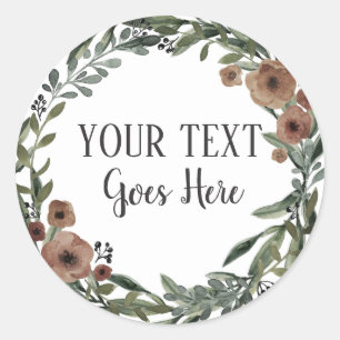 Sticker Rond Produit artisanal Vintage torréfaction fleurie