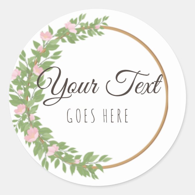 Sticker Rond Produit fait main Simple tendance chemise florale (Devant)