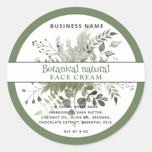 Sticker Rond Produits botaniques d'élégance moderne en verdure