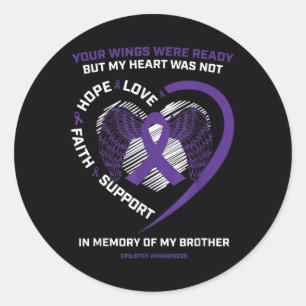 Sticker Rond Produits Cadeaux Mémoire De Frère Purple Epilepsie