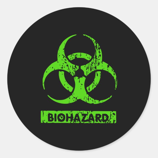 Sticker Rond Produits chimiques néon vert lime graphiques bio-h (Devant)