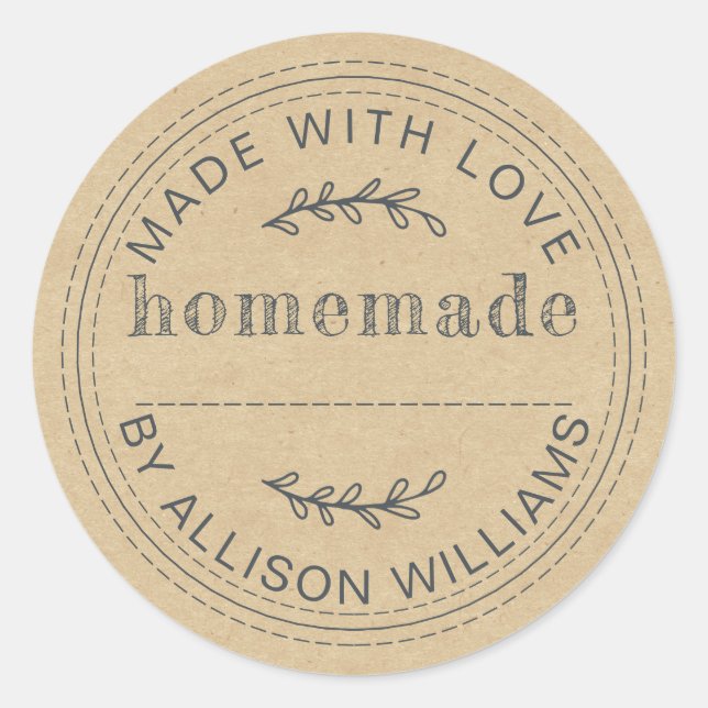 Sticker Rond Produits cuits maison Rustic Kraft (Devant)