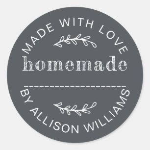 Sticker Rond Produits de boulangerie faits maison au charbon de