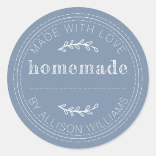 Sticker Rond Produits de boulangerie faits maison rustiques Pot