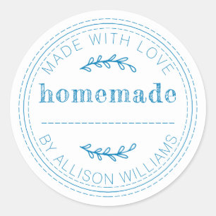 Sticker Rond Produits de boulangerie faits maison rustiques Pot