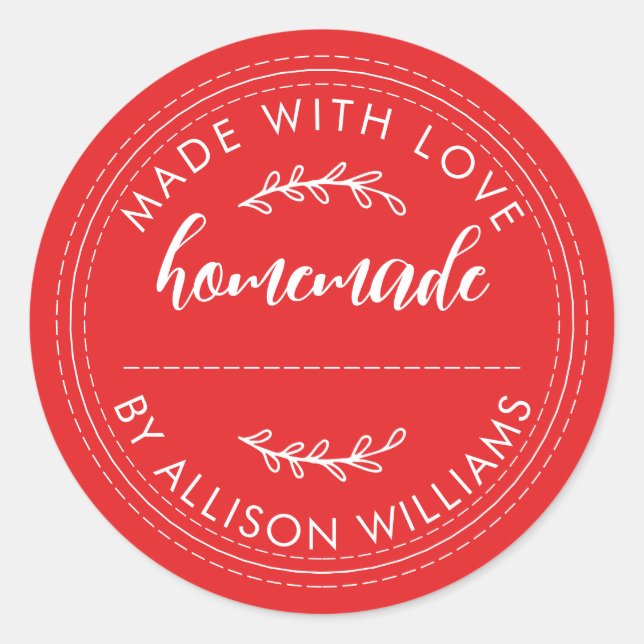 Sticker Rond Produits de boulangerie faits maison rustiques Pot (Devant)