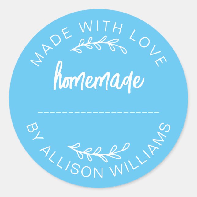 Sticker Rond Produits de boulangerie maison Jam Cookies Sky Blu (Devant)