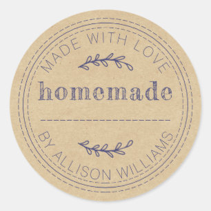 Sticker Rond Produits de boulangerie maison rustiques en conser