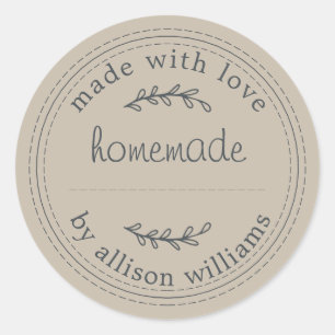 Sticker Rond Produits de boulangerie maison rustiques en conser
