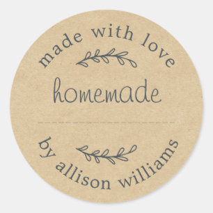 Sticker Rond Produits de boulangerie maison rustiques en conser