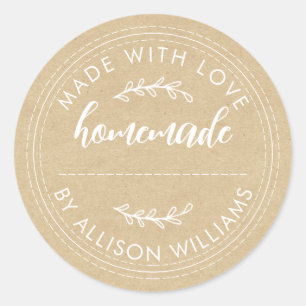 Sticker Rond Produits de Boulangerie Maison Rustiques Pot de Co