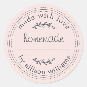Sticker Rond Produits de boulangerie maison rustiques rose past
